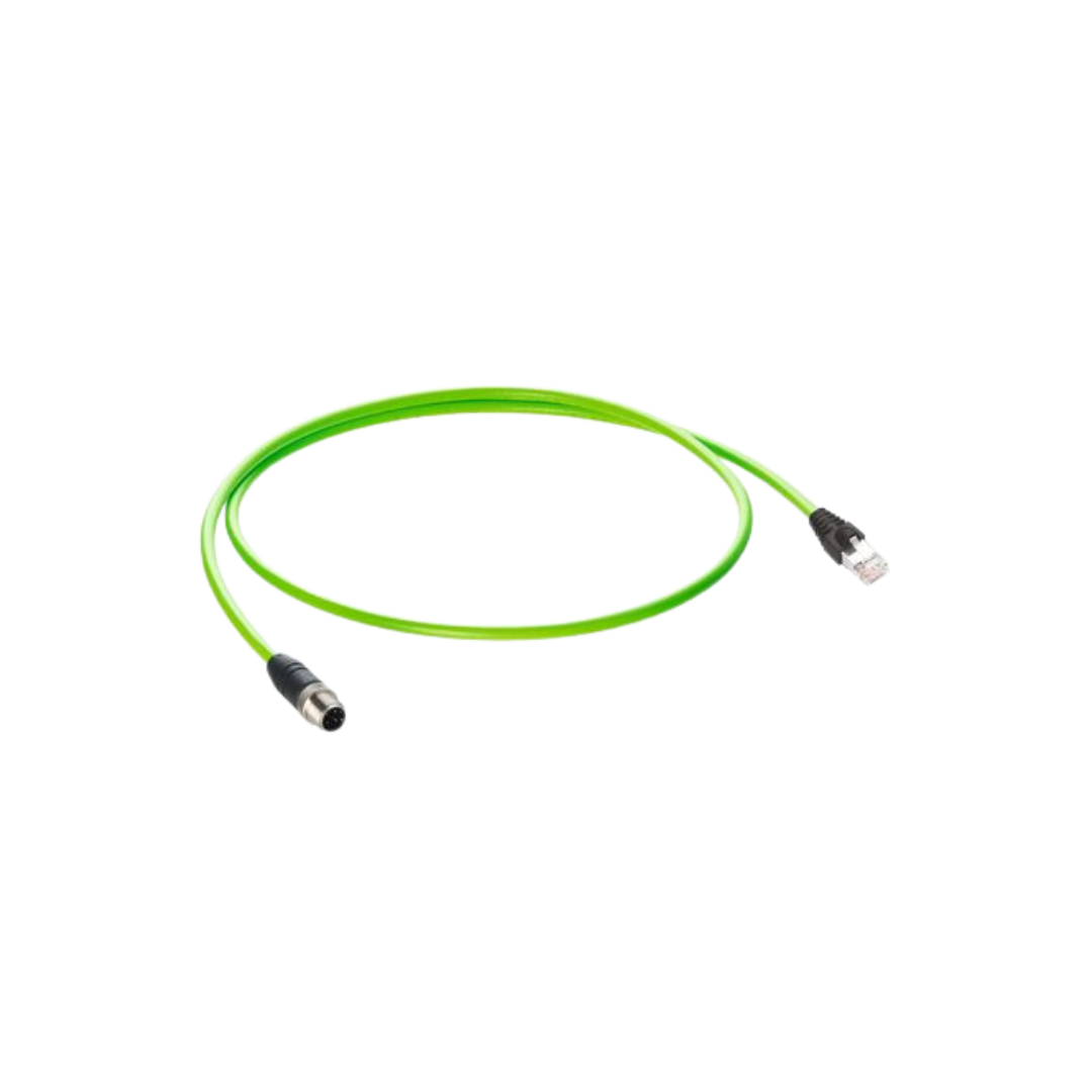 M12 - D-Coded Fast ethernet CAT5E Double-ended cordset Male- RJ45